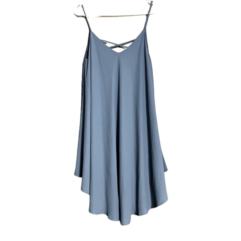 Sundress Spaghetti Strappy Beach Slip Dress Dusty Blue